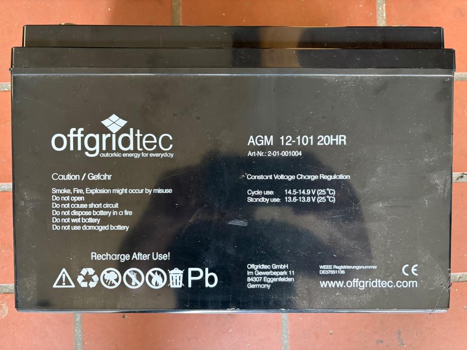 Offgridtec AGM Aufbaubatterie 12 Volt 101 Ah